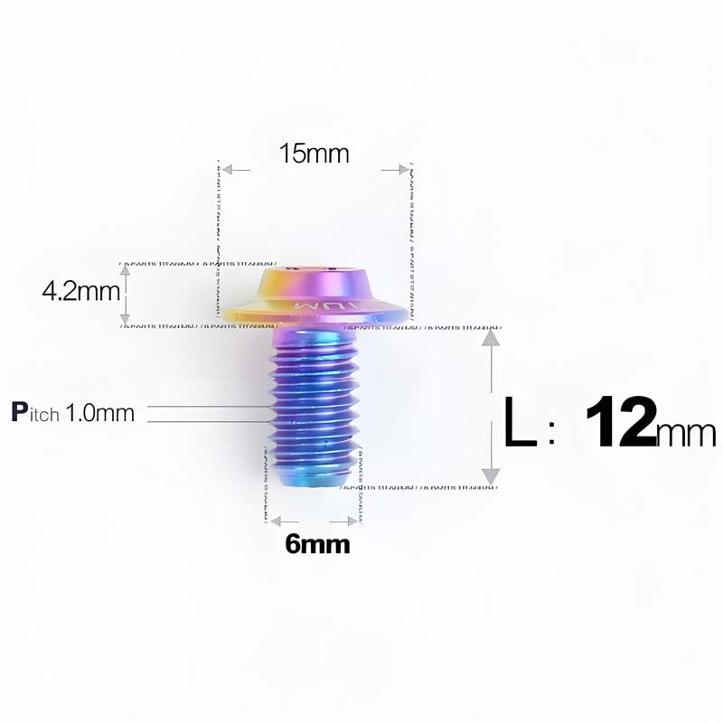 M6 X 8-30MM D15 Button Head Titanium Bolts For Electric Motorcycle