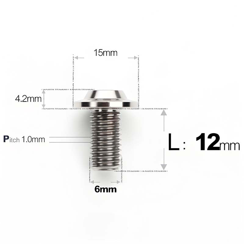 M6 X 8-30MM D15 Button Head Titanium Bolts For Electric Motorcycle