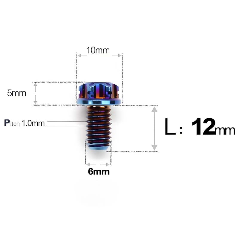 M6 X 12/15/20/25MM Titanium Bolts For Motorcycle