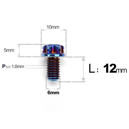 M6 X 12/15/20/25MM Titanium Bolts For Motorcycle