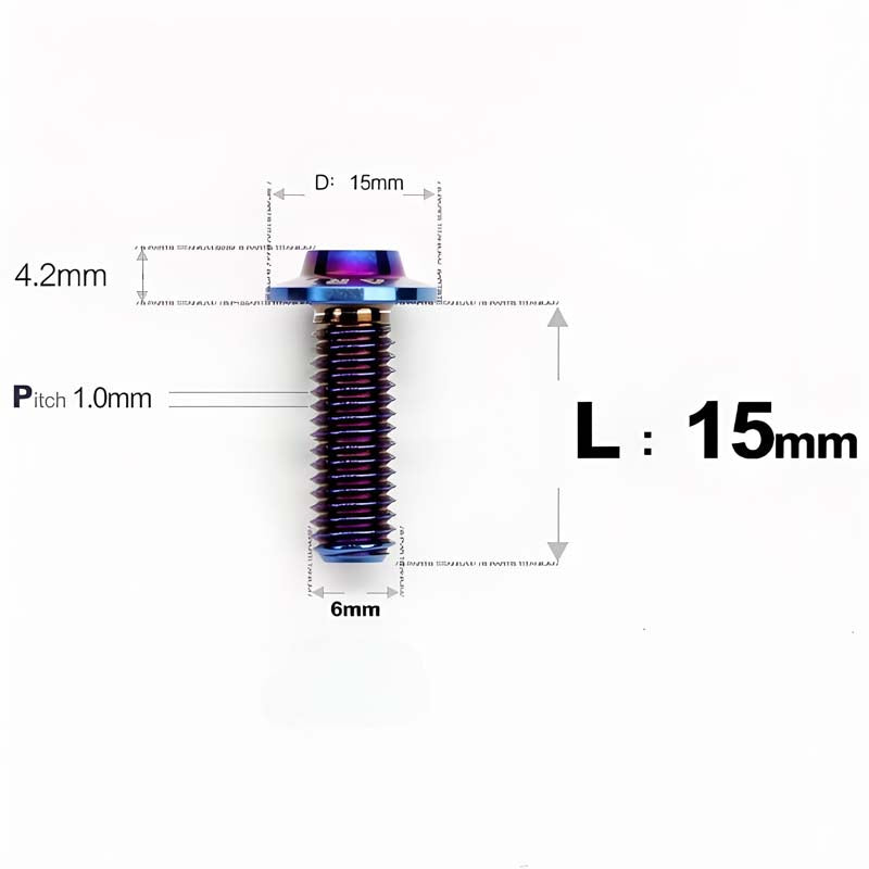 M6 X 8-30MM D15 Button Head Titanium Bolts For Electric Motorcycle