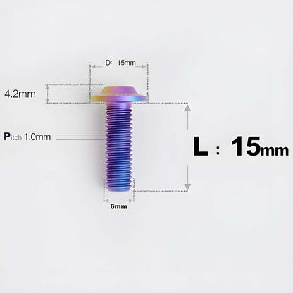 M6 X 8-30MM D15 Button Head Titanium Bolts For Electric Motorcycle