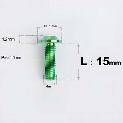 M6 X 8-30MM D15 Button Head Titanium Bolts For Electric Motorcycle
