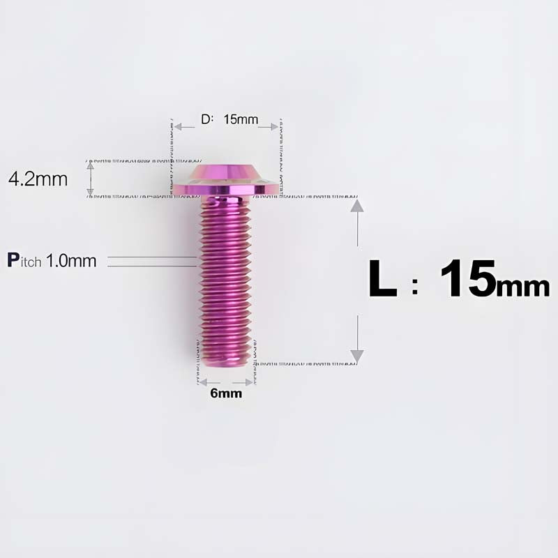 M6 X 8-30MM D15 Button Head Titanium Bolts For Electric Motorcycle