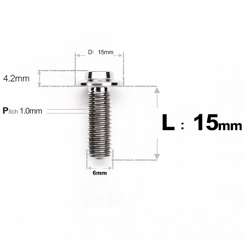 M6 X 8-30MM D15 Button Head Titanium Bolts For Electric Motorcycle