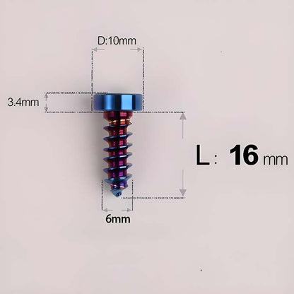 M6 X 16 - 30mm Titanium Screws For E-bike & Motorcycle Body Panels - HD10