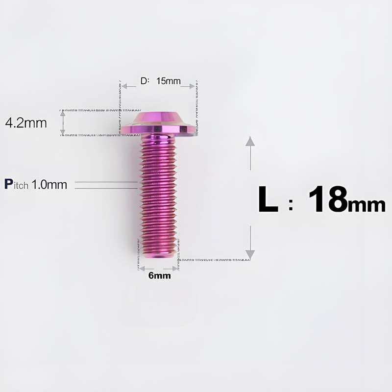 M6 X 8-30MM D15 Button Head Titanium Bolts For Electric Motorcycle