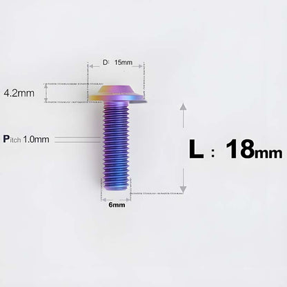 M6 X 8-30MM D15 Button Head Titanium Bolts For Electric Motorcycle