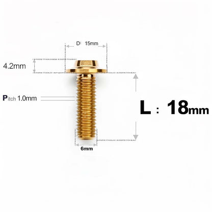 M6 X 8-30MM D15 Button Head Titanium Bolts For Electric Motorcycle