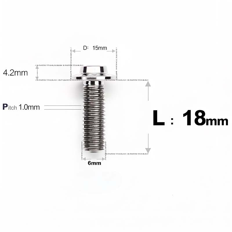 M6 X 8-30MM D15 Button Head Titanium Bolts For Electric Motorcycle
