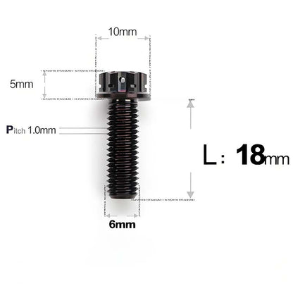 M6 X 12/15/20/25MM Titanium Bolts For Motorcycle