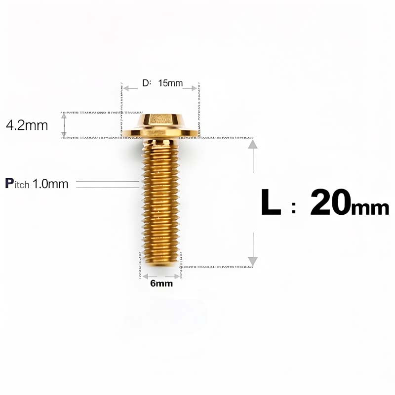 M6 X 8-30MM D15 Button Head Titanium Bolts For Electric Motorcycle