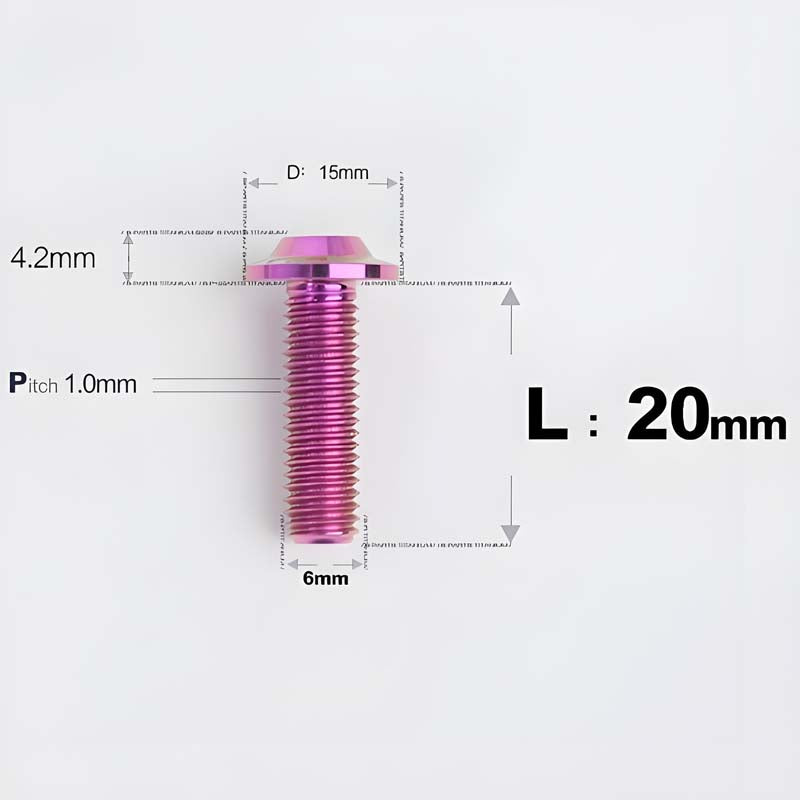 M6 X 8-30MM D15 Button Head Titanium Bolts For Electric Motorcycle