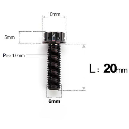 M6 X 12/15/20/25MM Titanium Bolts For Motorcycle