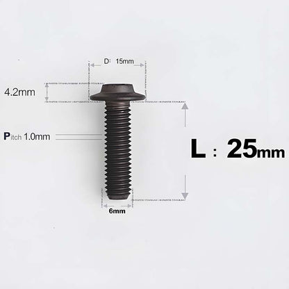 M6 X 8-30MM D15 Button Head Titanium Bolts For Electric Motorcycle