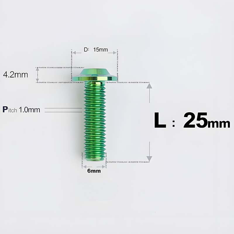 M6 X 8-30MM D15 Button Head Titanium Bolts For Electric Motorcycle