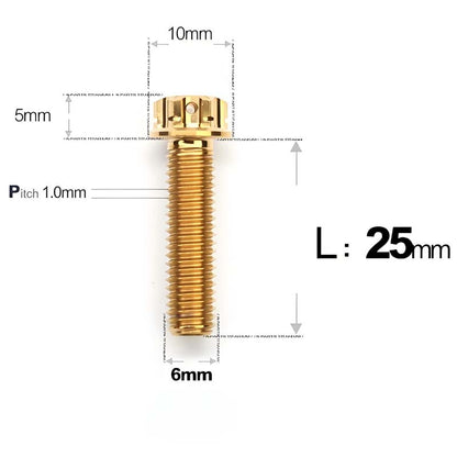 M6 X 12/15/20/25MM Titanium Bolts For Motorcycle