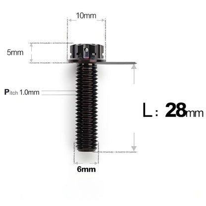 M6 X 12/15/20/25MM Titanium Bolts For Motorcycle