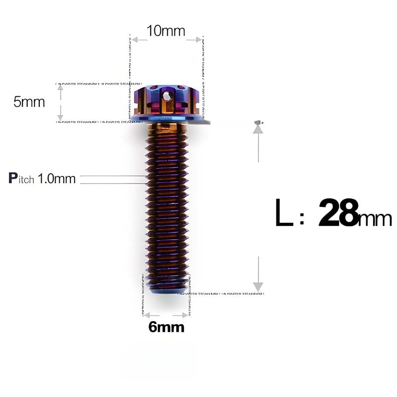 M6 X 12/15/20/25MM Titanium Bolts For Motorcycle