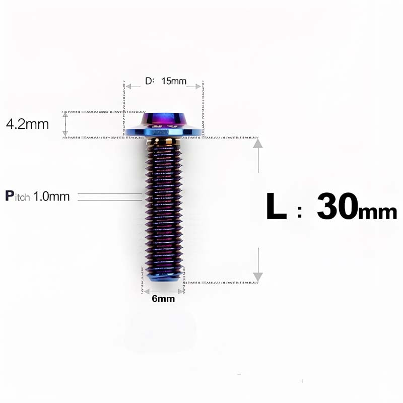 M6 X 8-30MM D15 Button Head Titanium Bolts For Electric Motorcycle