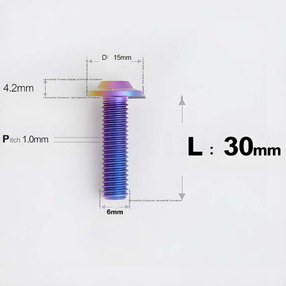 M6 X 8-30MM D15 Button Head Titanium Bolts For Electric Motorcycle