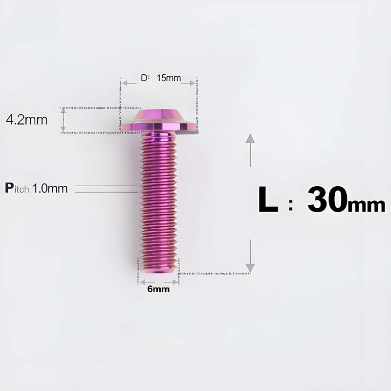 M6 X 8-30MM D15 Button Head Titanium Bolts For Electric Motorcycle
