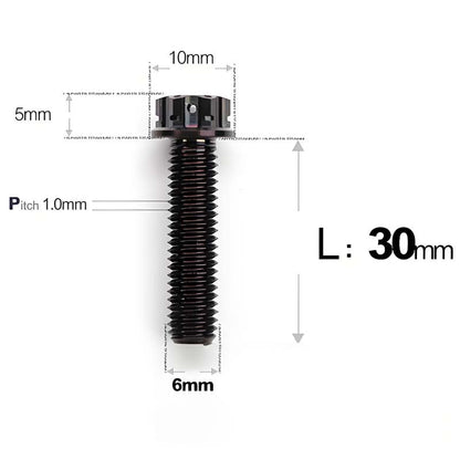 M6 X 12/15/20/25MM Titanium Bolts For Motorcycle