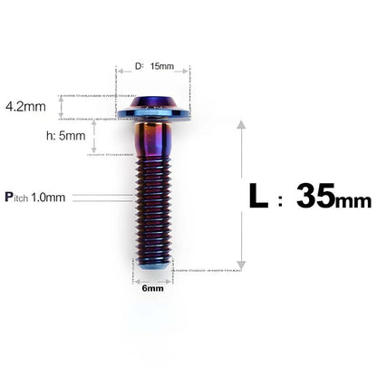 M6 X 35/40/45MM D15 Button Head Titanium Bolts For Electric Motorcycle