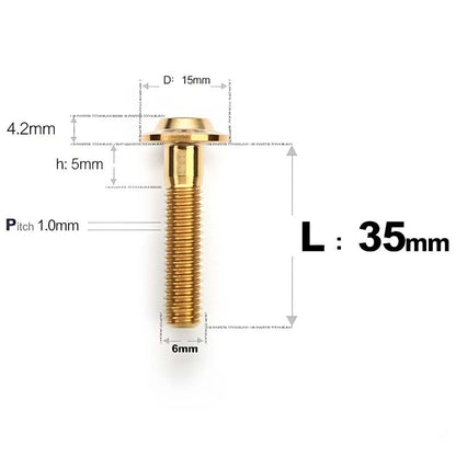 M6 X 35/40/45MM D15 Button Head Titanium Bolts For Electric Motorcycle