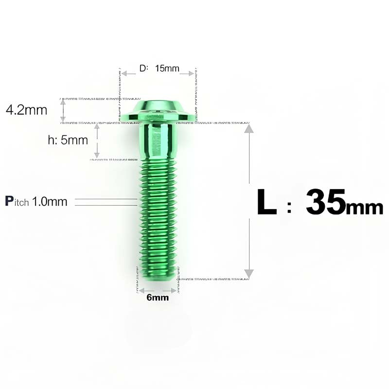 M6 X 35/40/45MM D15 Button Head Titanium Bolts For Electric Motorcycle