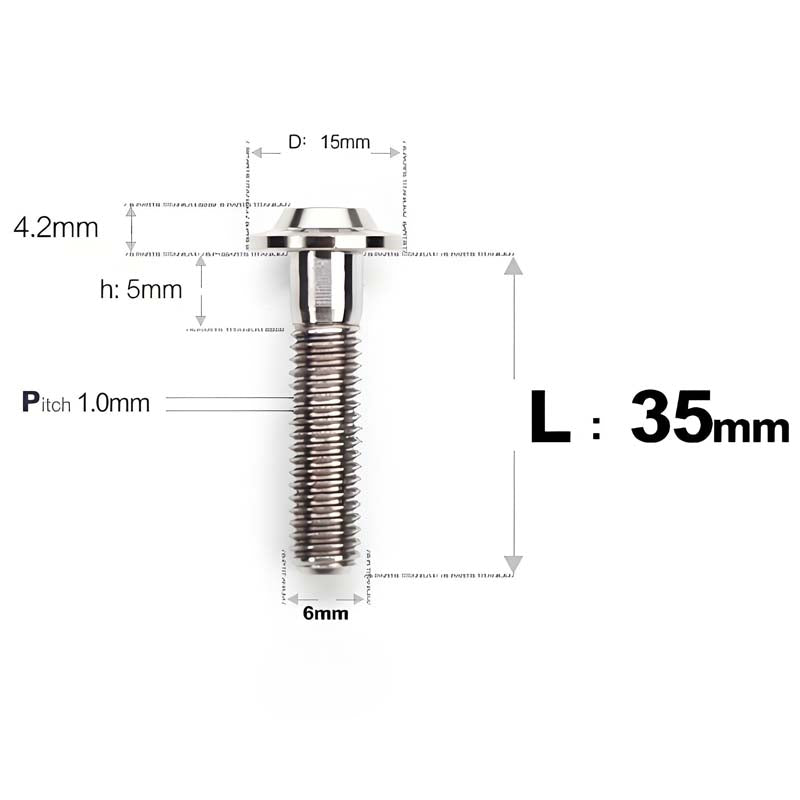M6 X 35/40/45MM D15 Button Head Titanium Bolts For Electric Motorcycle