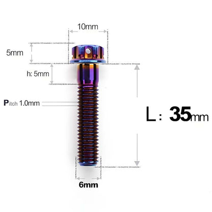 M6 Titanium Partial Thread Bolts (35-120mm) for Motorcycles, Bicycles, and E-Bikes