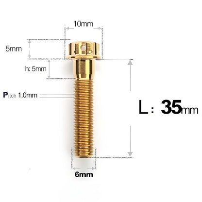 M6 Titanium Partial Thread Bolts (35-120mm) for Motorcycles, Bicycles, and E-Bikes