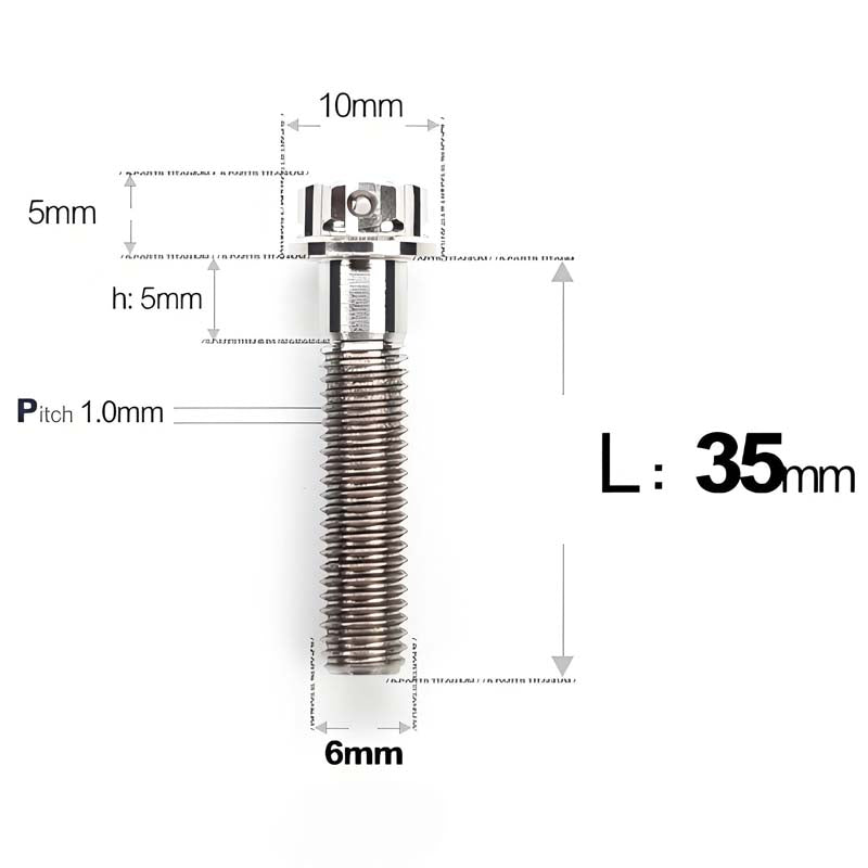 M6 Titanium Partial Thread Bolts (35-120mm) for Motorcycles, Bicycles, and E-Bikes