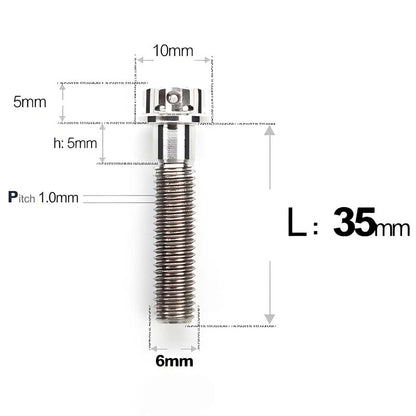 M6 Titanium Partial Thread Bolts (35-120mm) for Motorcycles, Bicycles, and E-Bikes