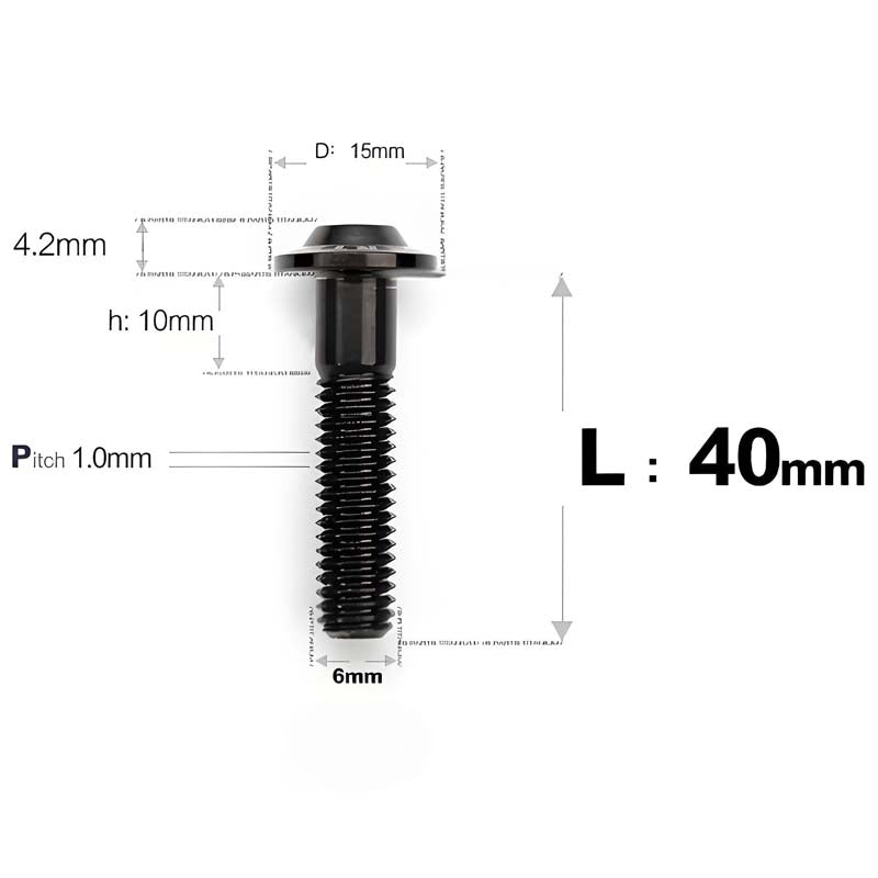 M6 X 35/40/45MM D15 Button Head Titanium Bolts For Electric Motorcycle