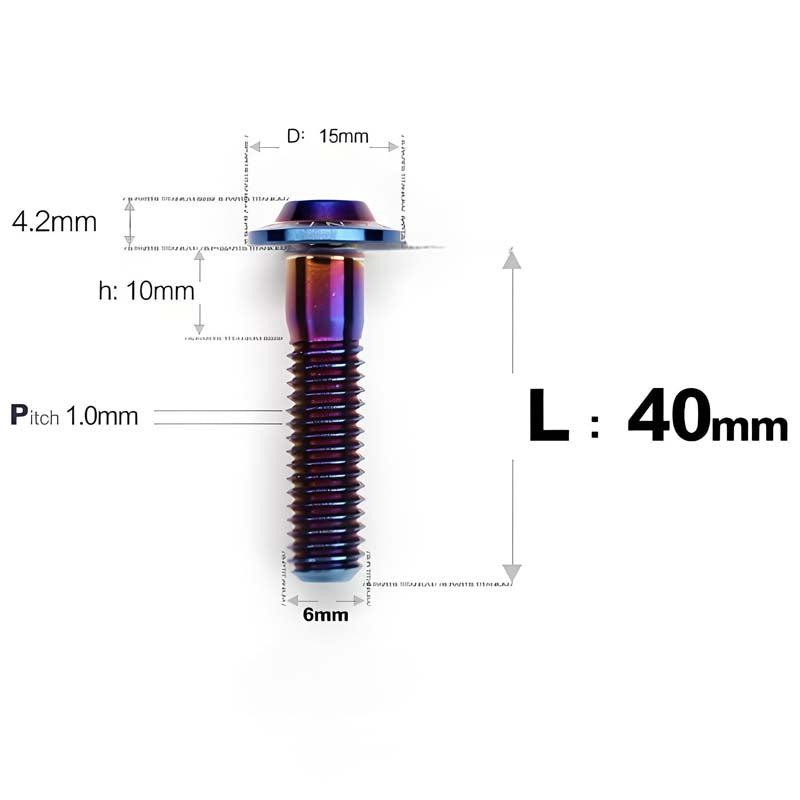 M6 X 35/40/45MM D15 Button Head Titanium Bolts For Electric Motorcycle