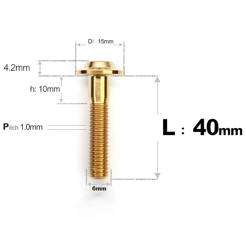 M6 X 35/40/45MM D15 Button Head Titanium Bolts For Electric Motorcycle