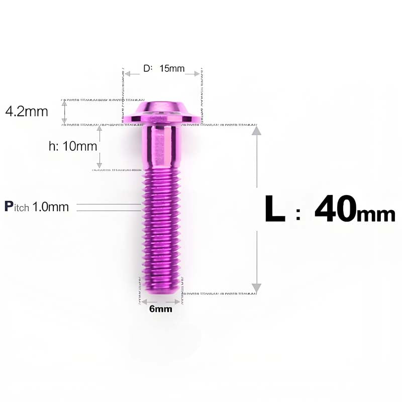 M6 X 35/40/45MM D15 Button Head Titanium Bolts For Electric Motorcycle