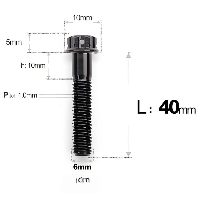 M6 Titanium Partial Thread Bolts (35-120mm) for Motorcycles, Bicycles, and E-Bikes