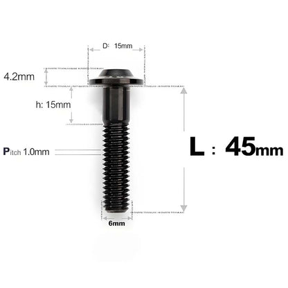 M6 X 35/40/45MM D15 Button Head Titanium Bolts For Electric Motorcycle