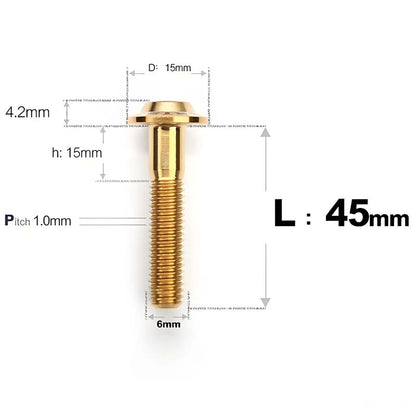 M6 X 35/40/45MM D15 Button Head Titanium Bolts For Electric Motorcycle