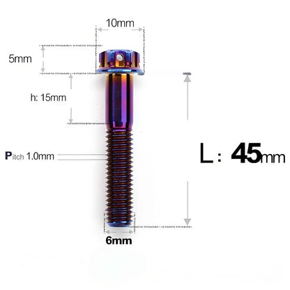 M6 Titanium Partial Thread Bolts (35-120mm) for Motorcycles, Bicycles, and E-Bikes