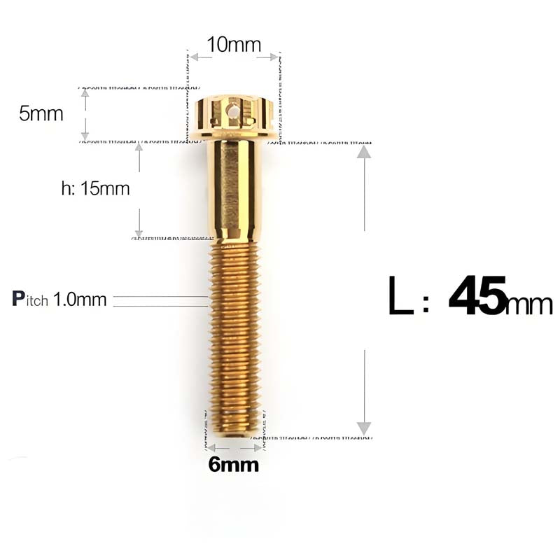 M6 Titanium Partial Thread Bolts (35-120mm) for Motorcycles, Bicycles, and E-Bikes