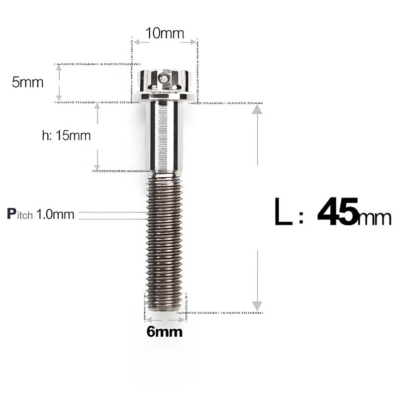 M6 Titanium Partial Thread Bolts (35-120mm) for Motorcycles, Bicycles, and E-Bikes