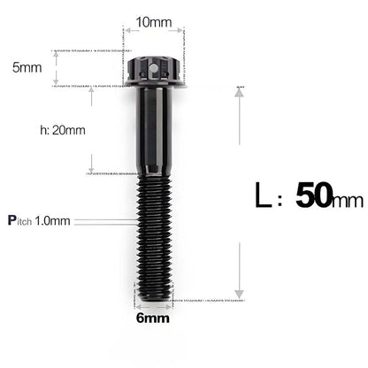 M6 Titanium Partial Thread Bolts (35-120mm) for Motorcycles, Bicycles, and E-Bikes