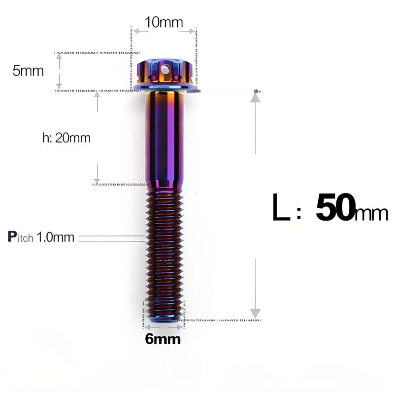 M6 Titanium Partial Thread Bolts (35-120mm) for Motorcycles, Bicycles, and E-Bikes