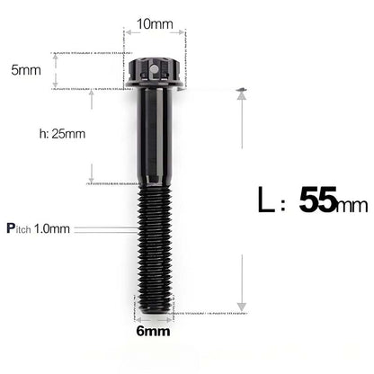 M6 Titanium Partial Thread Bolts (35-120mm) for Motorcycles, Bicycles, and E-Bikes