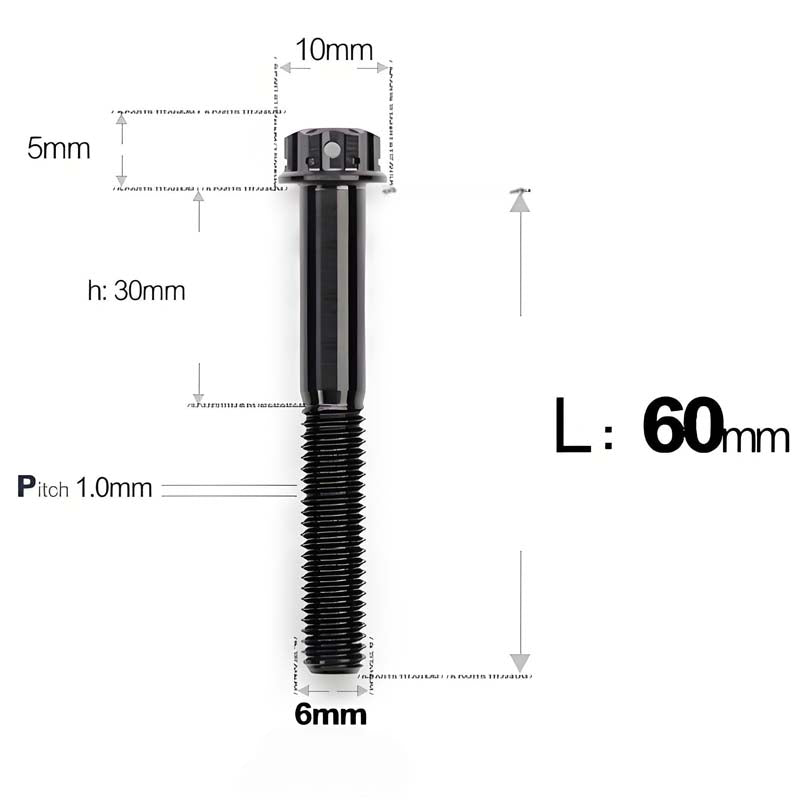 M6 Titanium Partial Thread Bolts (35-120mm) for Motorcycles, Bicycles, and E-Bikes