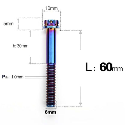 M6 Titanium Partial Thread Bolts (35-120mm) for Motorcycles, Bicycles, and E-Bikes